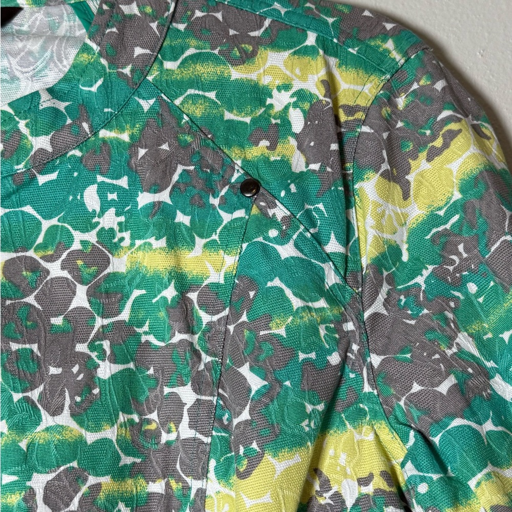 Women’s Green Patterned Zip-Front Jacket - Picture 5 of 8